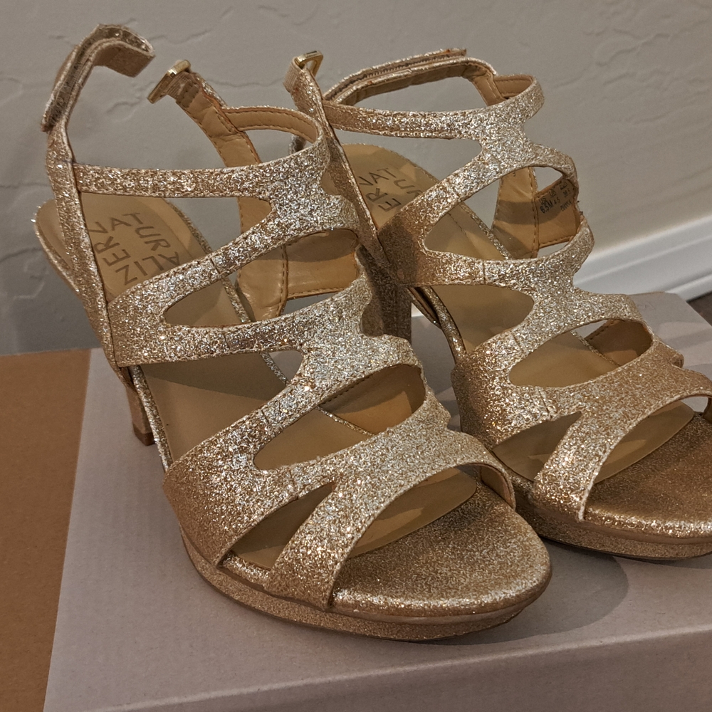 Naturalizer Glittering Gold Sandals